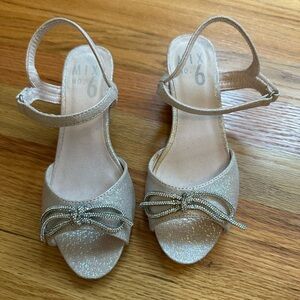 Mix No. 6 Shimmering Gold Sandals with Bow